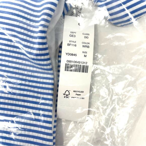 J. Crew Hipster Bikini Bottom in Seersucker Blue Stripe Women's Medium $59 BF116 - Picture 4 of 6